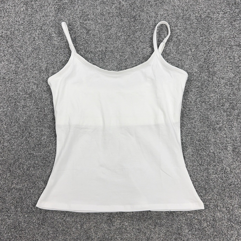 Pact Camisole Tank Top Womens Small White Organic Cotton Adjustable Strap